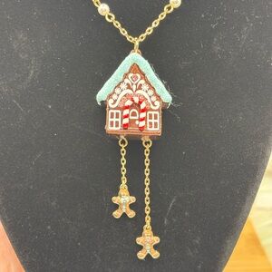 Betsey Johnson Gingerbread House Necklace